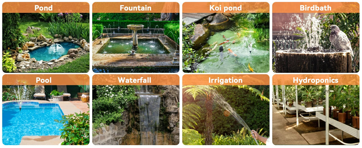 solar water fountain pumps scenery