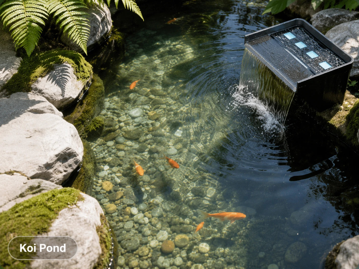 solar waterfall garden koi pond