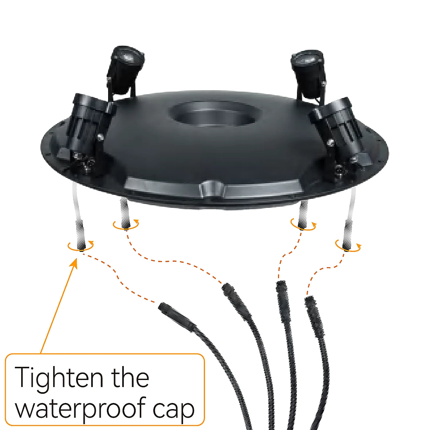 tighen the floating fountain lights