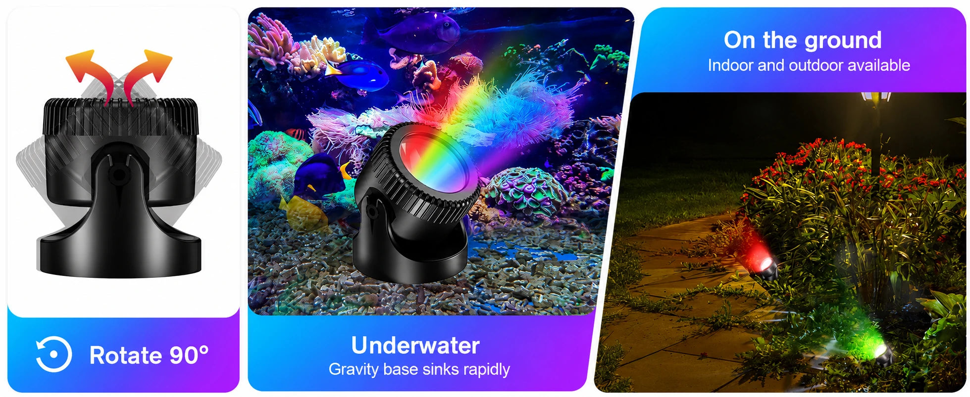 underwater led lights for ponds rotate